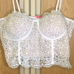 White lace crop top
